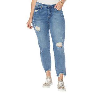 New! Jessica Simpson Spotlight High Rise Slim Straight Jeans - Blue Streak